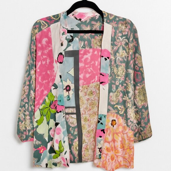 Anthropologie Other - Anthropologie Multicolor Patchwork Kimono Cardigan